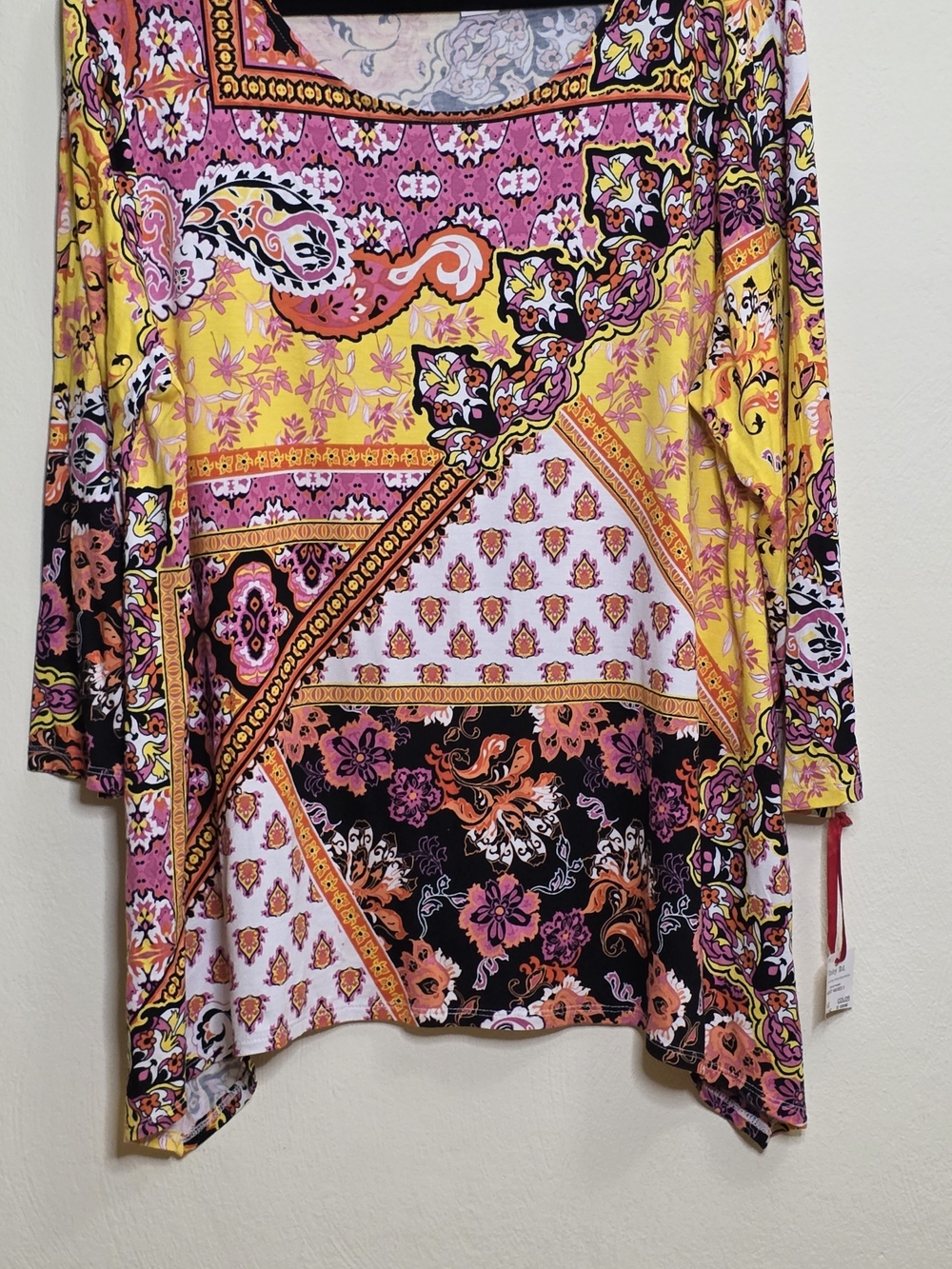 Ruby Rd. Floral Print Top in Pastel Pink & Gray - Picture 2 of 3